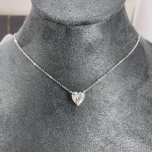 2.0CT Heart Cut Pendant Diamond Necklace